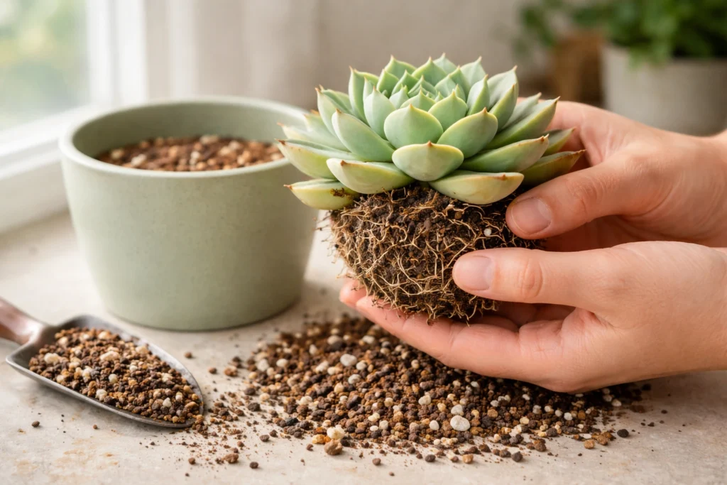 como replantar suculentas