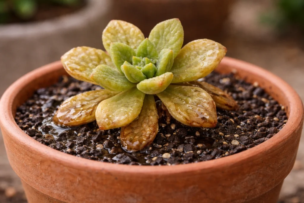 excesso de água em suculentas