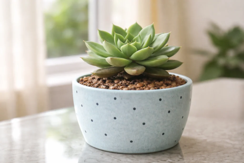 suculenta com base escura