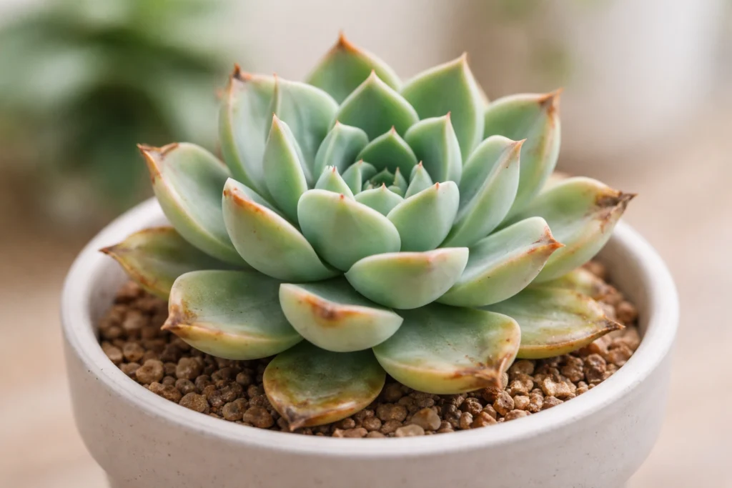 suculenta com pontas secas