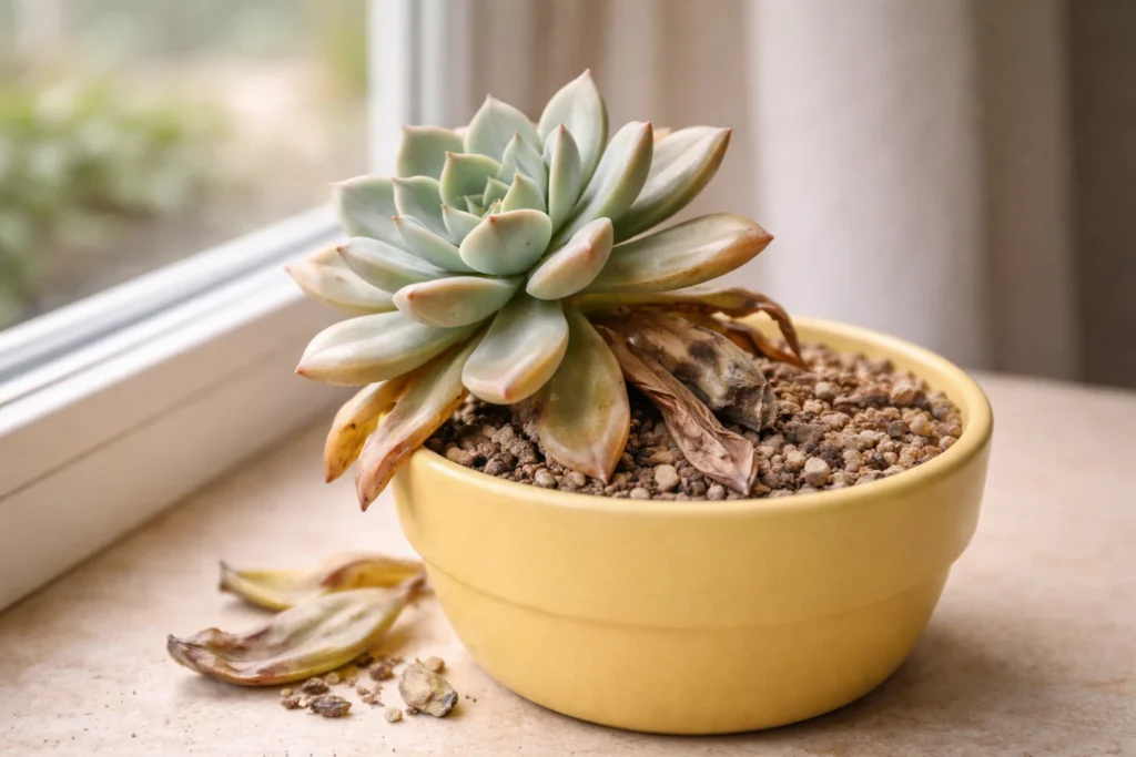 minha suculenta está morrendo