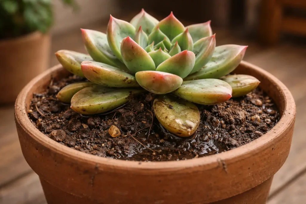 drenagem errada em suculentas